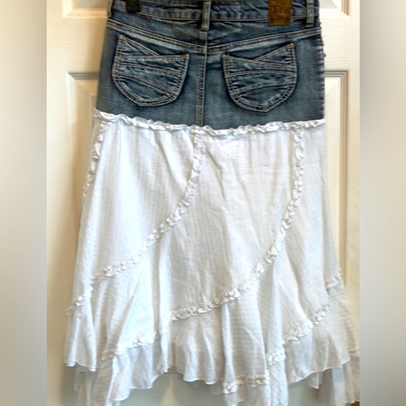 Candie’s Country Western Denim/Fabric Flare Skirt, size 3 (Juniors) - Picture 5 of 11